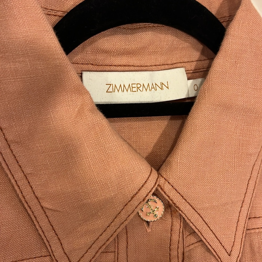 Zimmermann Moonshine Linen Belted Dress, AU0 - Picture 7 of 8